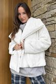 Finnick Luxury Faux Fur Waterfall Jacket French Ivory /50 =